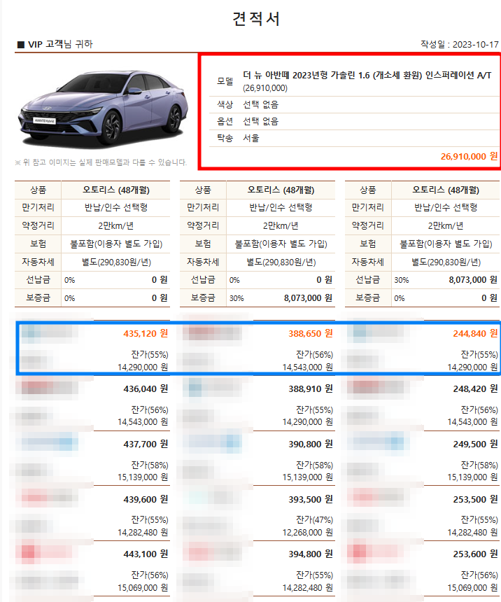 아반떼 리스