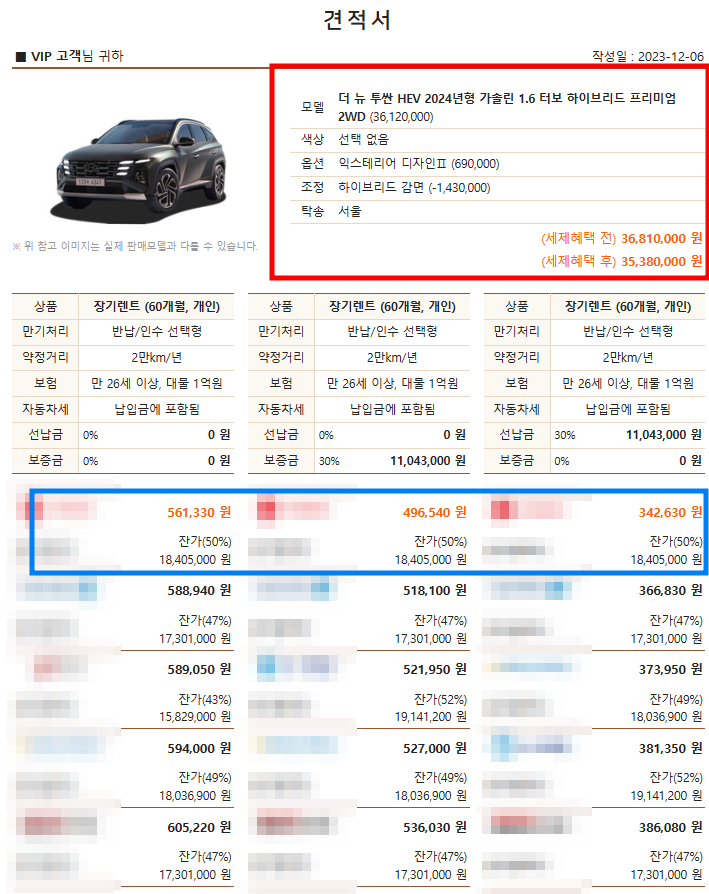 2024 투싼 하이브리드