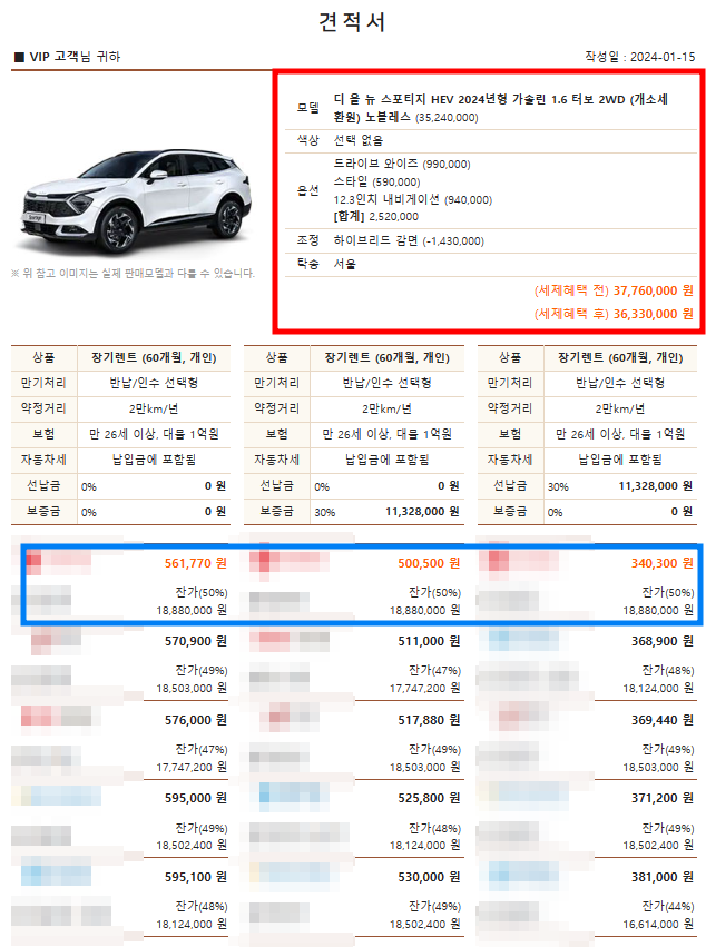 스포티지 하이브리드 출고