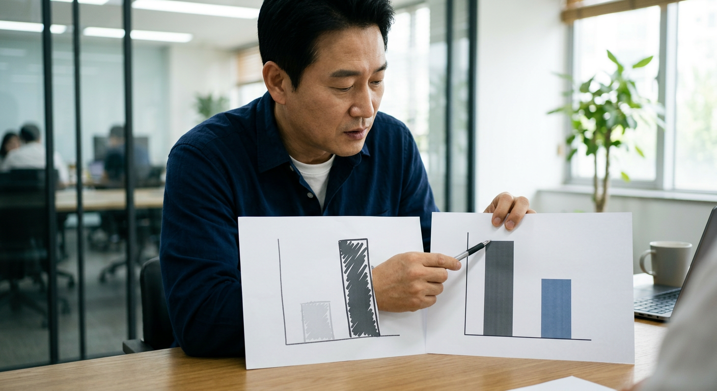동일 차량 기준, 1개 캐피탈사 직접 견적과 30개사 통합 비교견적의 월 납입금 차이 시각화 그래프