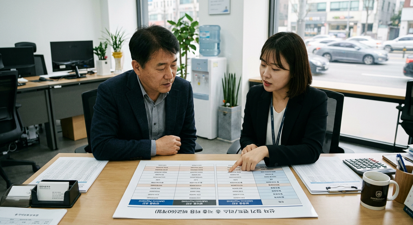 동일 차량 기준 선납금 조건과 보증금 조건 적용 시 60개월 동안 발생하는 총지출 비용 비교 분석표