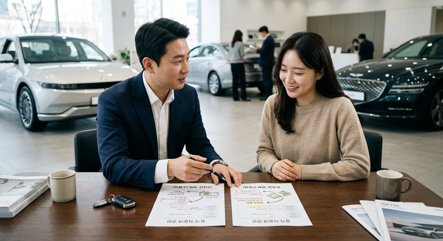 장기렌트 계약 시 선납금(소멸성 미리 내는 돈)과 보증금(만기 시 돌려받는 돈)의 개념 차이를 보여주는 비교 도표