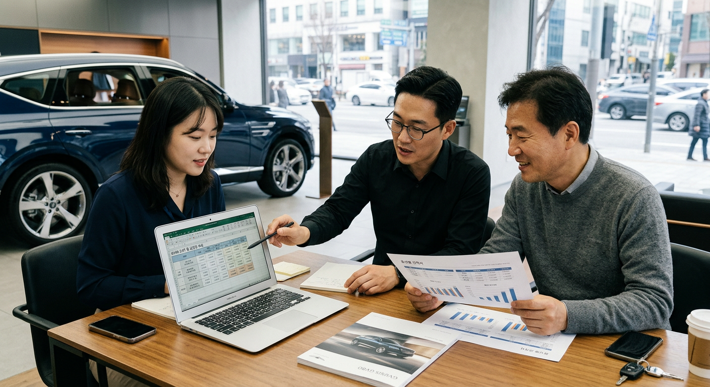 GV80 2.5T 옵션 조합별 예상 월 납입금 변동폭 비교 차트 GV80 장기렌트 견적