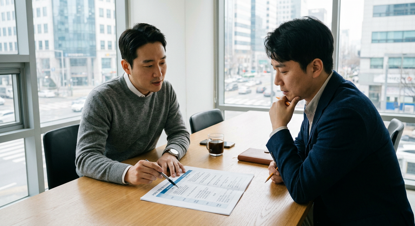 동일 차량 기준, 만기 반납형(고잔가-낮은 월요금) vs 만기 인수형(저잔가-높은 월요금) 조건 비교 차트 장기렌트 비교견적