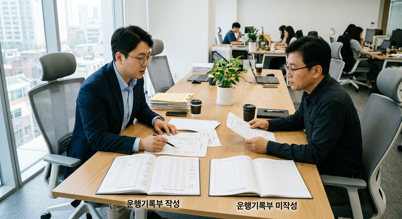 운행기록부 작성 여부에 따른 감가상각비 및 유지비 한도 비교 구조도 업무용 승용차 손금산입