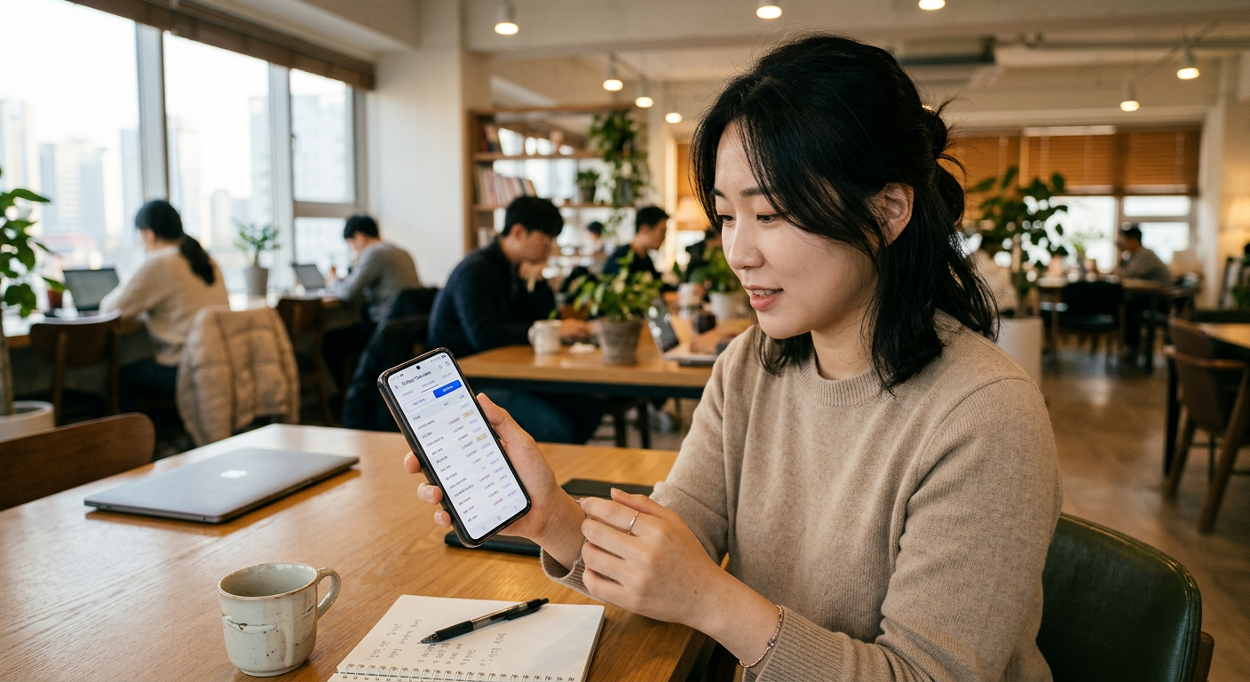 스마트폰 화면에 카베이 '차나와' 앱의 실시간 30개사 비교 견적서가 떠 있는 모습 장기렌트카 실제 후기