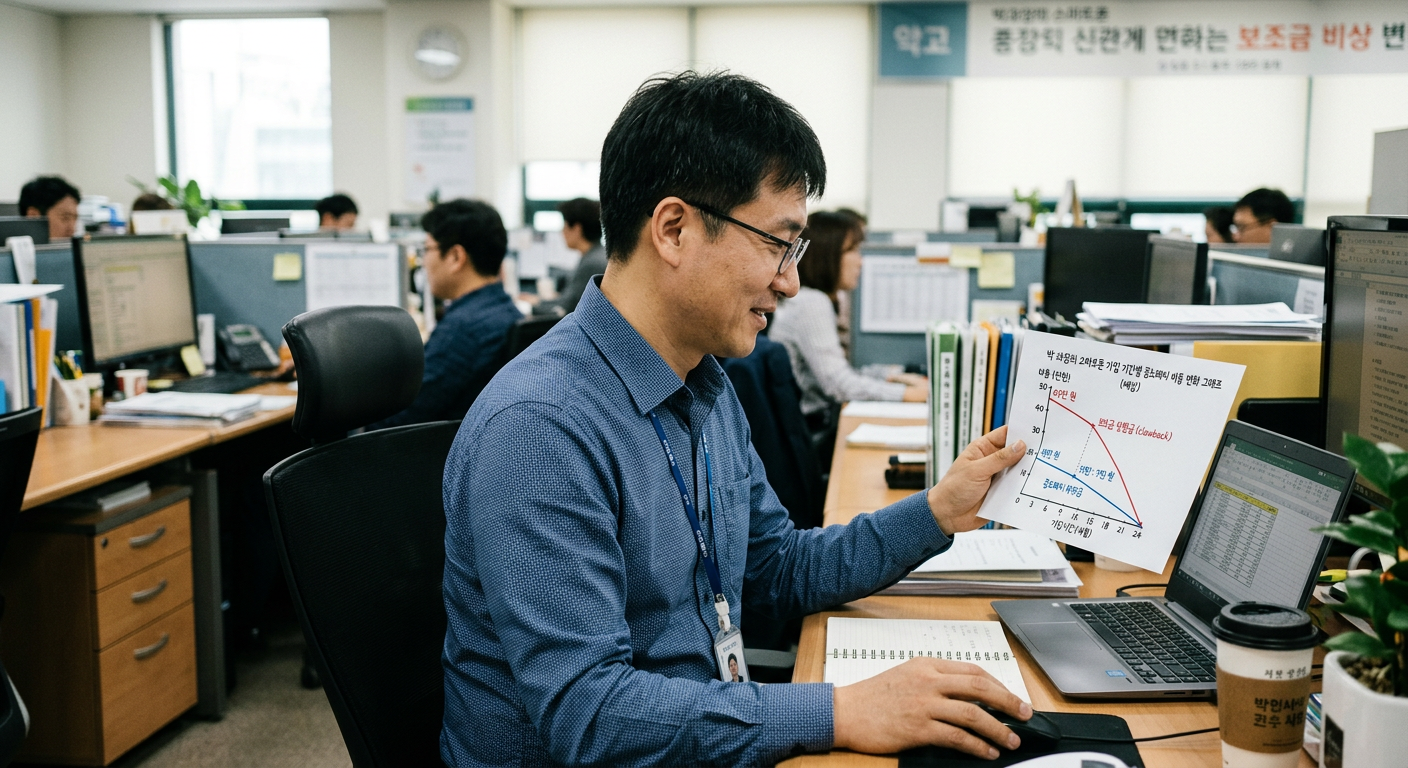 40대 박 과장의 가상 시나리오 기준 기간별 중도해지 위약금 및 보조금 환수 금액 변화 선형 그래프
