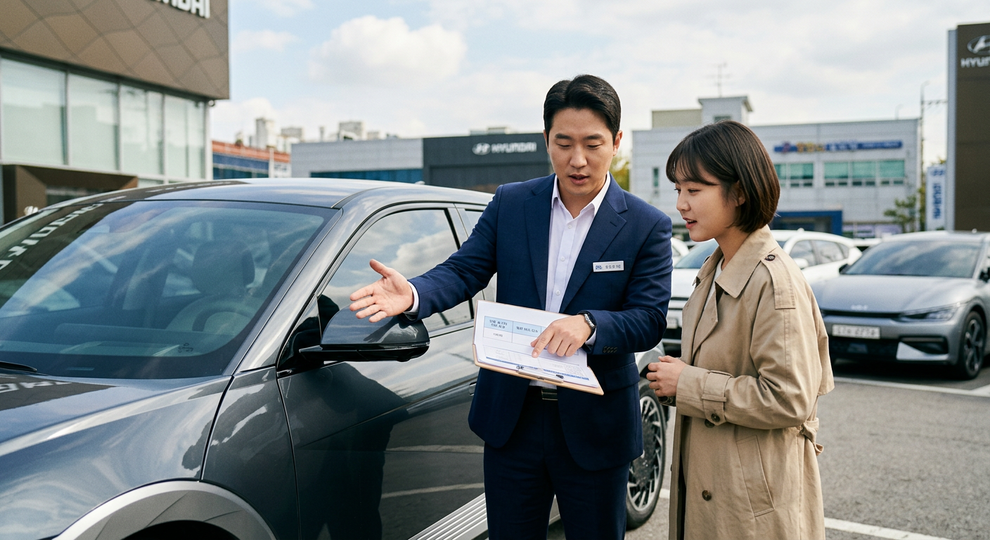 국산 친환경 전기차의 중고 가치 보장 구조와 일반 리스 방식의 인수 조건 차이 비교표
