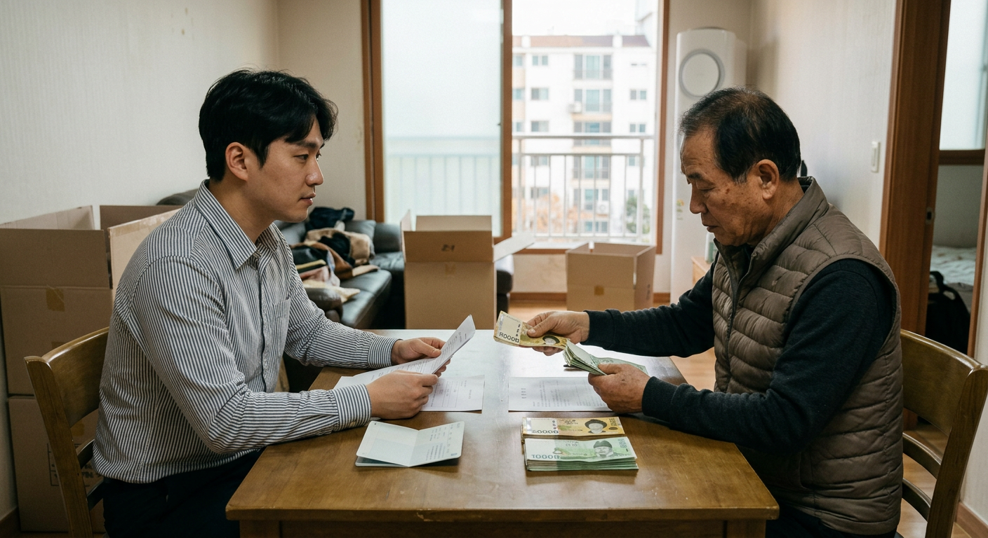 선납금과 보증금의 계약 만기 시 자금 흐름 비교 도식
