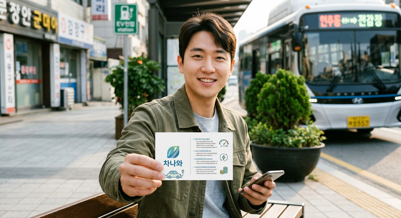 차나와 브랜딩 로고가 들어간 깔끔한 요약 카드 뉴스 형태의 이미지