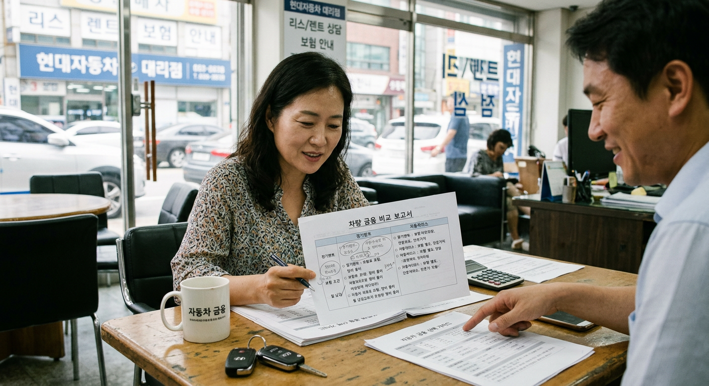 개인 맞춤형 자동차 금융 설계 - 장기렌트 vs 자동차리스 보험 조건 및 선택 가이드 요약 도표