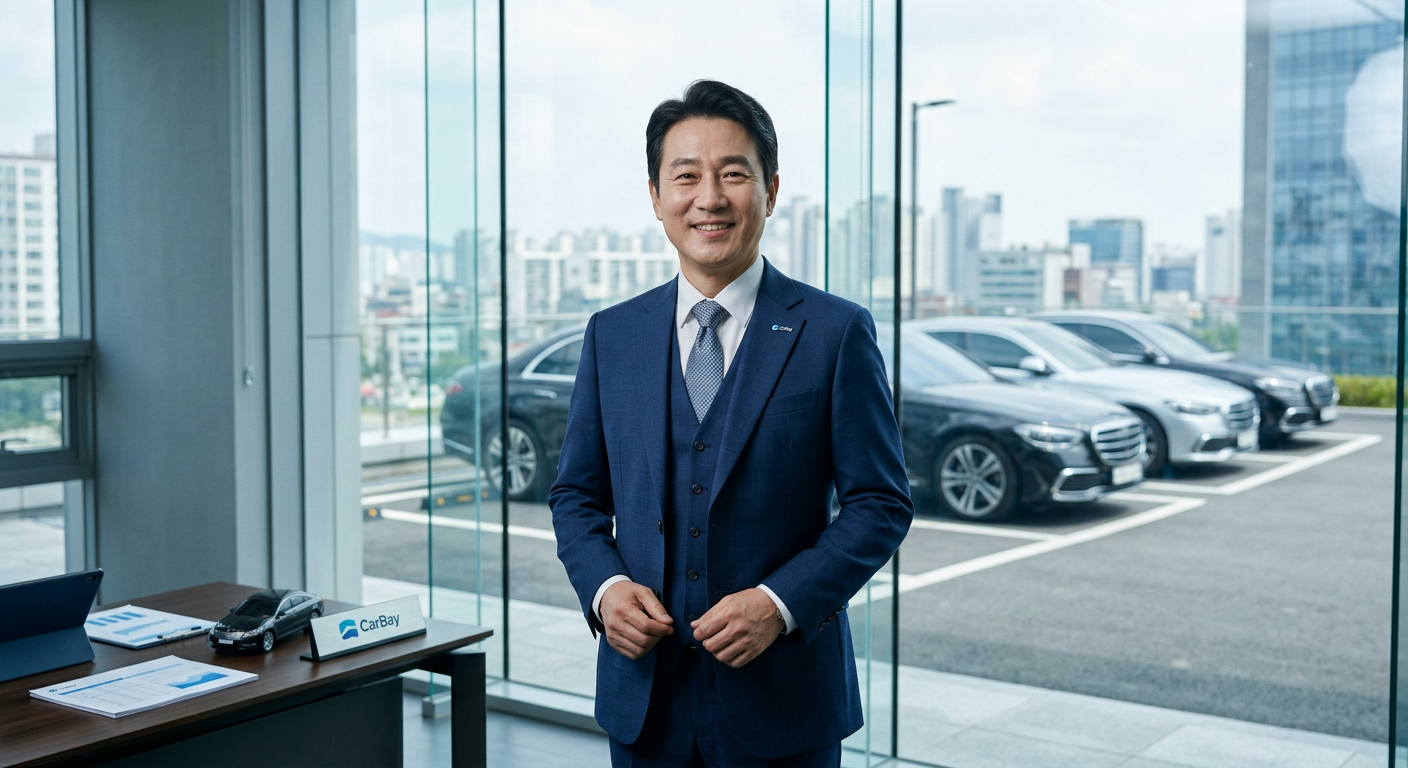 카베이 CI 로고와 함께 신뢰감을 주는 푸른색 톤의 법인 차량 자산 관리 컨설팅 대표 이미지 법인 차량 장기렌트 인수