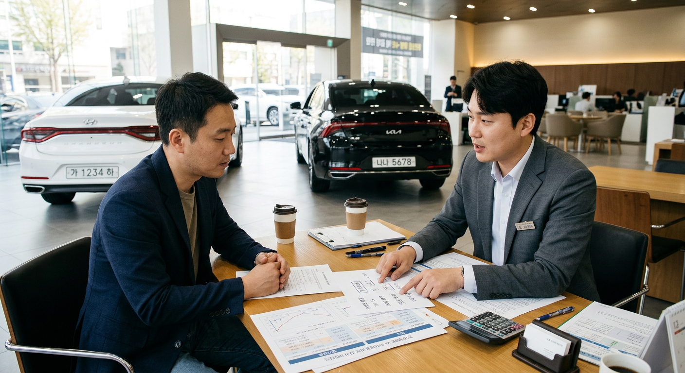 장기렌트와 리스의 번호판 종류 및 보험 명의 차이를 보여주는 비교 도표