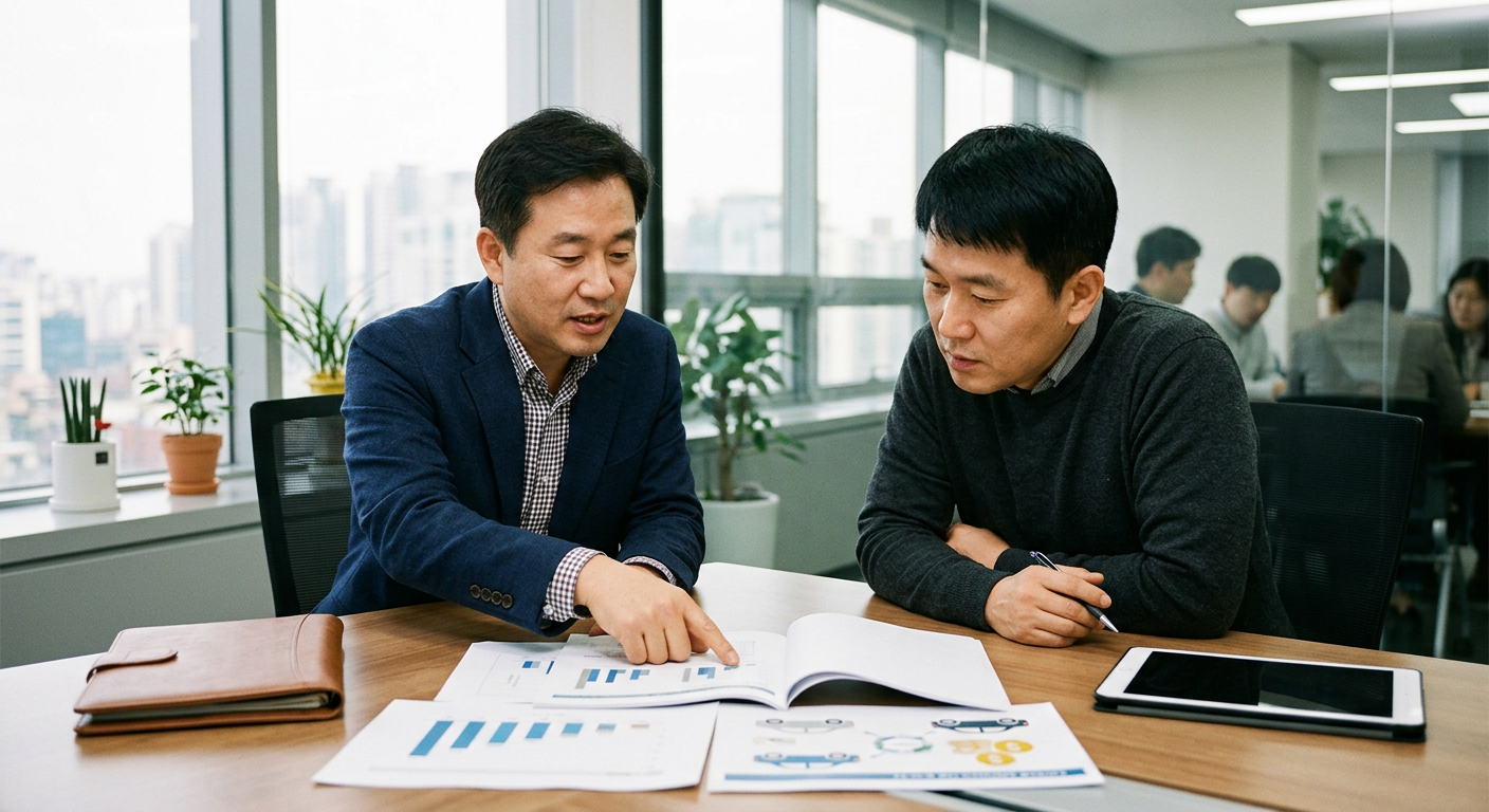익스클루시브에 개별 옵션을 여러 개 추가했을 때와 프레스티지 기본형의 잔존가치 반영률 차이 도식화