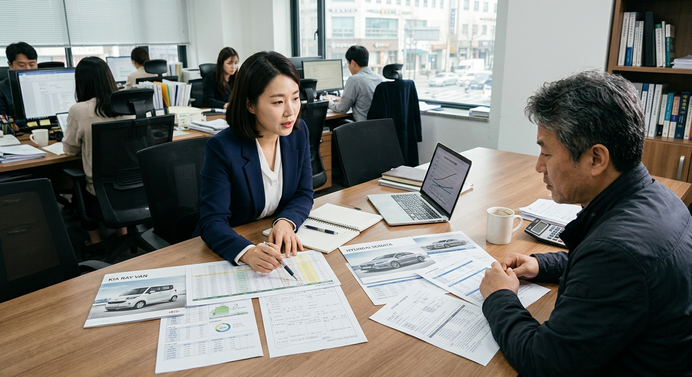일반 승용차 대비 경차 밴 장기렌트의 세무 혜택 및 비용처리 범위 비교 도식