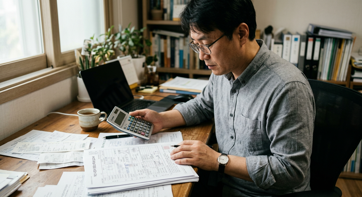 개인사업자 세무 신고서 및 계산기 이미지