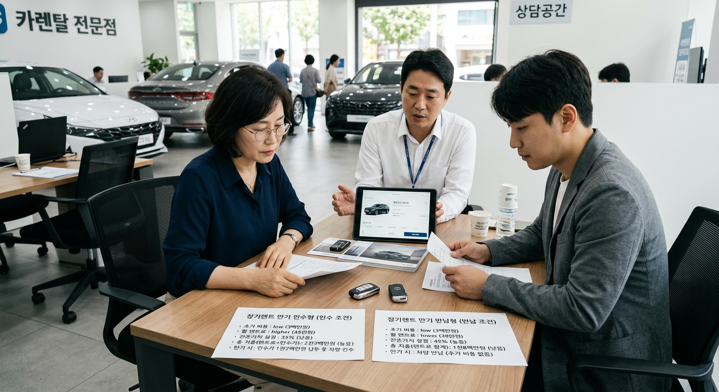 장기렌트 만기 인수형 vs 만기 반납형의 잔존가치 설정에 따른 지출 구조 차이점