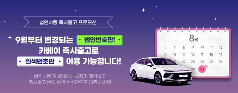 8월 법인차량 번호판 프로모션 8월 법인차량 번호판 프로모션